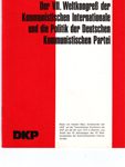 Der VIII. Weltkongreß der Kommunistischen Internationale und die Politik der Deutschen Kommunistischen Partei - Rede von Herbert Mies auf der Theoretischen Konferenz der DKP am 28./ 29. Juni 1975 in Bremen